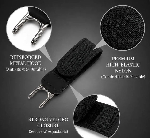 Metal Adjustable No Buckle Belts for Men and Women with Hook (2Pcs)